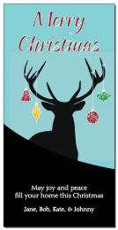 Christmas Reindeer with Ornaments Hanging off Antlers Cards  4